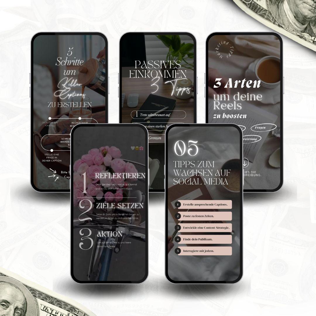 75 Instagram Reels & Story Vorlagen | Business Content