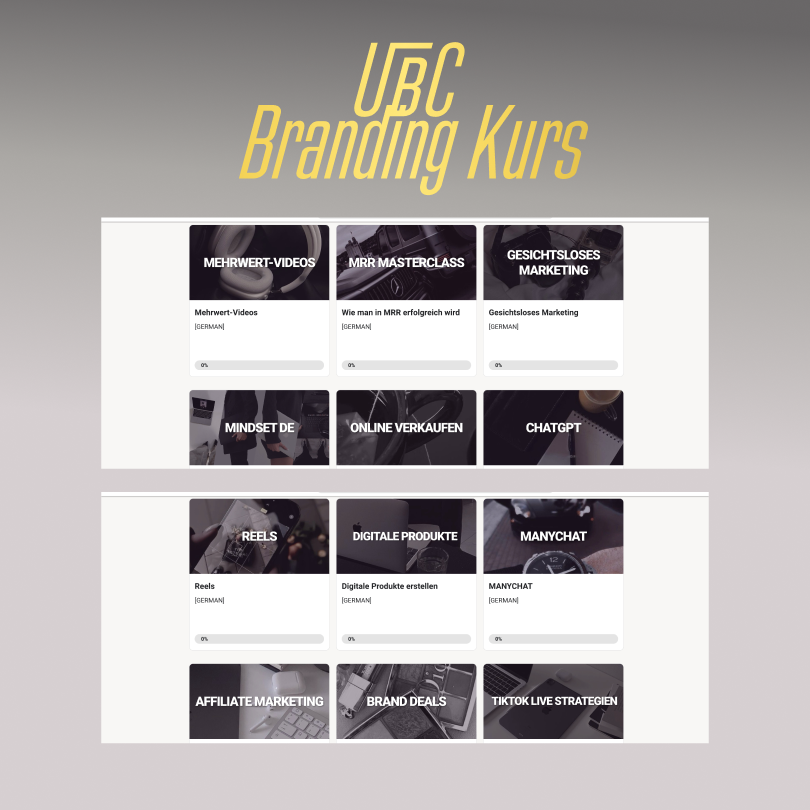 UBC Branding Kurs: Meistere dein Markenaufbau für jede Branche online